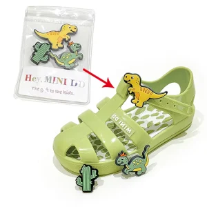 Cartoons Rubber Clog Charms with Ring Kids Jelly Sandals Fun Removable Shoes Buckles Charms