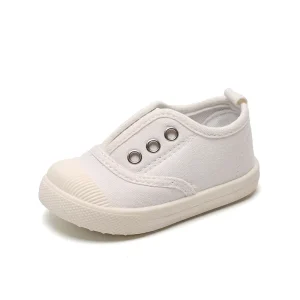 Casual Blank White Canvas Sneakers Boys Girls Children Canvas Shoes Breathable Soft Bottom Kids Canvas Shoes