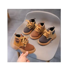 Casual Boys Toddler Leather Boots Children Fashion New Style Winter Shoes for Girls Zipper Little Boots for Kids Ankle