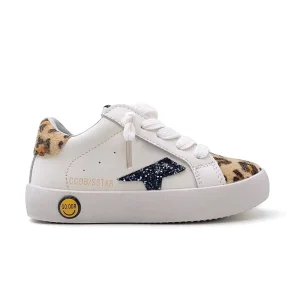 Casual Brand Toddler Star Sneakers Fashion Sport Baby Girl White Shoes Custom Leopard Pattern Children School Sneakers