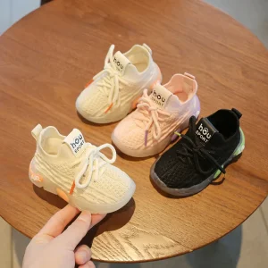 Casual Children’s Shoes Fashion Black and White Good Quality Kids Sneaker Toddler Baby Mesh Boys Sports Shoes Girls