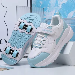 Casual Fashion Sneakers with Built in Wheels Lightweight Skating Sports Shoes Children Roller Shoes