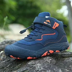 Casual Mid-top Children’s Sports Shoes with Breathable Mesh Design and Non-slip Outdoor Sports Shoes