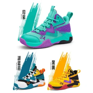 Casual Shoes Comfortable High-quality Children’s Basketball Sports Shoes Stretch Fabric Children’s Fashion