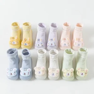 Casual Soft Sole Toddler Shoes Middle Tube Baby Cotton Sock 3d Cartoon Animal Anti Slip Rubber Sole Socks Shoes