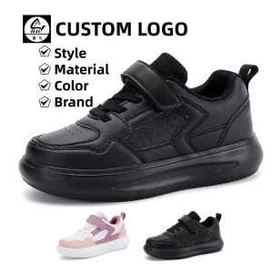 Cema Comfortable Kids Black Sneakers for School Fashion Teenagers Boys Sports Shoes Latest Children Casual Footwear