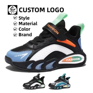 Cema Hot Selling Children’s Lightweight Arch Support Sports Running Shoes Luminous Breathable Spinning Wear resistant Basketball