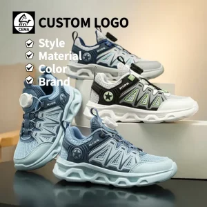 Cema New Hot Products Jinjiang High Quality Sneakers for Kids and Girls Sports Quick lace Automatic Barefoot Running Shoes