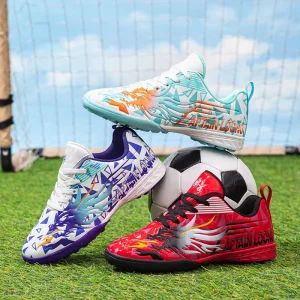 Cema Stock Factory Soccer Football Boots Kids Boys Girls Sneakers Cleats Training Outdoor Leather Upper Steel Toe Four