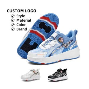 Cema Unisex Kick Roller Skate Shoes Breathable Leather Upper Safe Young Two Wheeled Outdoor Various Colors Factory Price