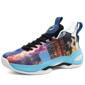 Cement Floor Basketball Shoes Men’s and Women’s Carbon Board Ivory White Youth Student High Top Sneakers