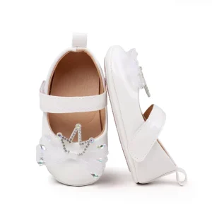 Charming Baby Princess Shoes Mary Jane Baby Kid Shoes Soft Sole With Crown Decor Baby Dress Shoes