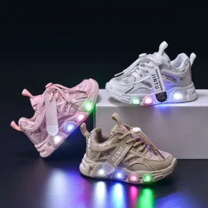 Chaussures Pour Enfants Fashion Children LED Luminous Soft Girls Casual Shoes Sneakers for Kids LED Light Girls Shoes Kids Shoes