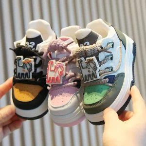 Chaussures Pour Enfants Kids Shoes High Quality Autumn Boy Casual Board Shoes Light High Top Girl Bread Candy Sneakers for Kids