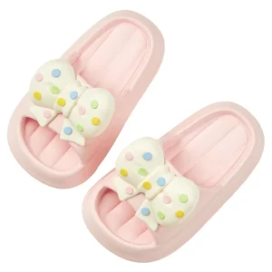 Cheerful Mario Baby Girls Rainbow Bow Sandal Slippers for Girls and Children Non Slip EVA Soft and Comfortable Slippers