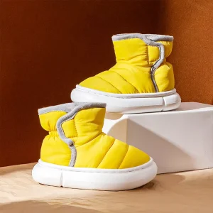 Cheerful Mario New Style Short Kids Boots for Girls Children’s Warm Shoes Boys Winter Footwear Anti-Slippery Stock