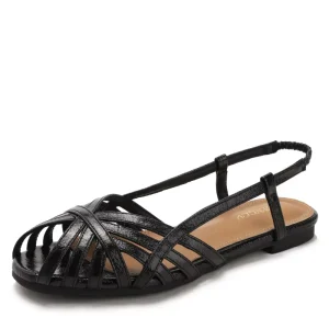 Chic Closed Toe Fisherman Sandals Slingback Elastic Heel Strap Women Flat Sandals for Summer Walking