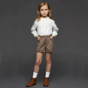 Chic Patchwork 100% Cotton 2 Set Girls’ Autumn Suit Short Pants