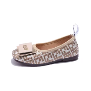 Child Fashion Popular Square Decoration Cute Non Slip Shoes Girls Kids Flats Heel Square Toe Shoes Soft Sole Special Patterns
