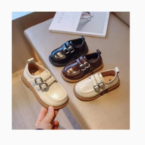 Child Solid Color Leather Shoes Spring New Britain Girl School Party Shoes Fashion Children Flats for Performance Soft