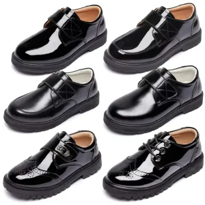 Children Black Toddler Boys Casual Shoes Comfort Black School Shoes for Kids