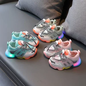 Children Breathable Non slip Sneakers Luminous Sneakers for Boys Girls Led Light up Shoe Baby Glowing Casual Shoe Dropshipping