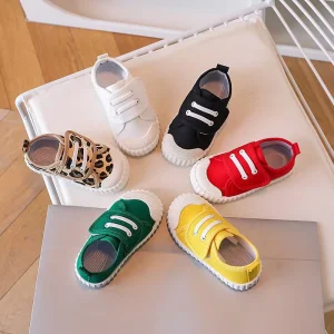 Children Canvas Sport Shoes New Smile Design Youth Canvas Footwear Solid Color Kids Canvas Shoes