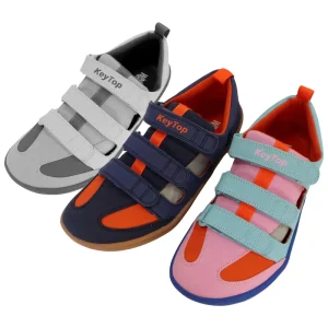 Children Casual Shoes Breathable Canvas Hook and Loop Easy on Off Free Toes Natural Growth Kids Barefoot Sandals