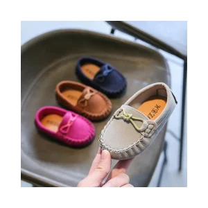 Children Casual Walking Shoes Toddler Little Kids Boys Slip on Loafers Comfortable Flats Round Toe Girls Pu Leather Driver Shoes