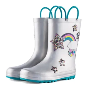 Children Chicken Cute Giraffe Print Kids Cow Printed Rubber Rain Boots