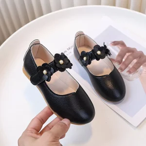 Children Dancing Shoes Kids Princess Shoes Girls Soft Bottom Breathable Leather Footwear Students Non Slip Performance Footwear