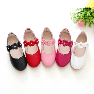 Children Show Shoes New Solid Color Flat Shoes for Girls Small Leather Shoes for Children