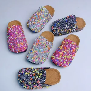 Children Diamond Slippers Summer Korean Little Girl Princess Outwear Non-slip Soft Sole Kids Slippers