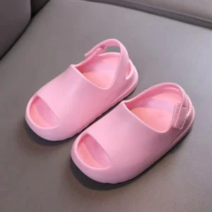 Children EVA Back Strap Sandals Custom Anti slip Thick Platform Sole Kids Slippers for Beach Daily Outdoor Wear