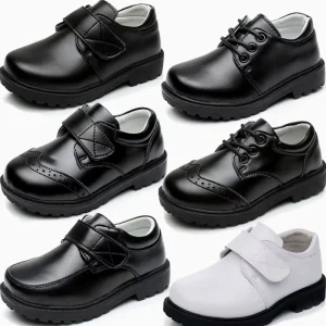 Children Girls’ Leather Shoes Designer Kids Black School Shoes for Student Girls Party Wedding Princess Dress Mary Jane Shoes