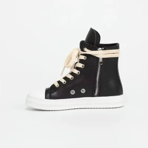 Children High Top Leather Walking Casual Sneaker Boys Girls Ankle Boots Toddler Kids Zipper Thick Wide Laces Designer Shoes