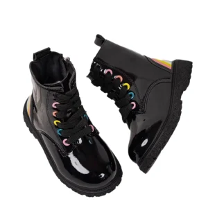 Children Lace up Combat Boot Kid Ankle Zipper Lace up Kids Winter Boots Girls Boys Side Zipper Combat Ankle Boots