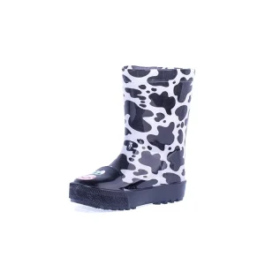 Children Lovely Pvc Rain Boot Cow Printed Lining Boots for Popular Light Weight Waterproof Anti slip Shoes