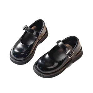Children Mary Janes Black Girl’s Leather Shoes 26 37 Toddler School All-match Fashion Kids Shoes