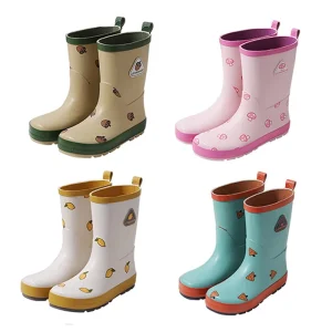 Children Matte Midi Water Boots Price Kids Student Cartoon Rubber Rain Boots for Boy and Girls