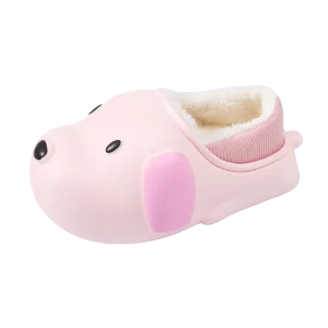 Children Outdoor Warm Slipper Slides for Kids with Fur Lining Cute Cartoon Slipper for Kids