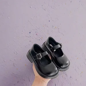 Children Performance Leather Shoes Elementary School Students Campus Shoes Women Leather Flat Casual Shoes