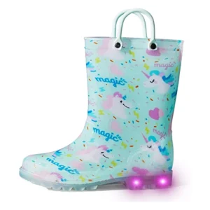 Children Plastic PVC Kids Outdoor PVC Light Rain Boots Waterproof Footwear