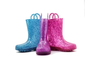 Children Plastic Pvc Cute Kids Outdoor Glitter Jelly Rain Boots Outdoor Footwear