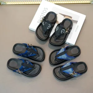 Children Pu Leather Beach Shoes Summer Thong Sandals Shoes