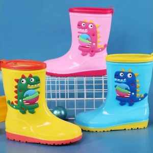 Children Rain Boots Boys Girls Anti Slip Soft Sole Removable Liner Durable Super Anti Wearable Rainy Season Wear PVC Rain Boots