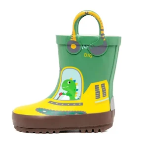 Children Rain Boots for Boys Children’s Animal Print Waterproof Rubber Boots