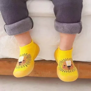 Children Shoes 0-4 Years Newborn Baby Toddler Girls Cotton Non-slip Floor Socks Infant Boys Rubber Sole Cartoon Indoor Sneakers