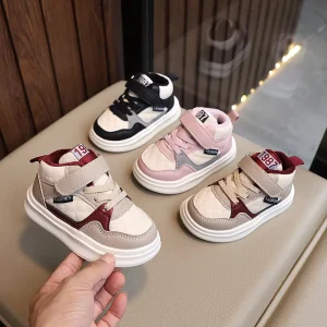 Children Shoes Autumn Winter Plush Warm New Design Kids Sneakers Baby Girl Casual Walking Active Boy Running Shoes