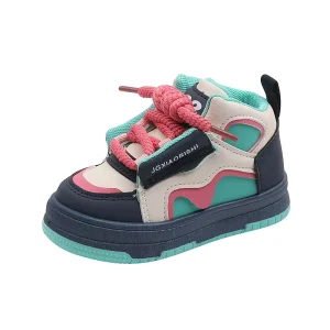 Children Sneakers Toddlers Girls Boys PU Breathable Lace-Up Kid Sport Shoes Casual Kids Shoes Skate Shoe Chaussures Pour Enfants